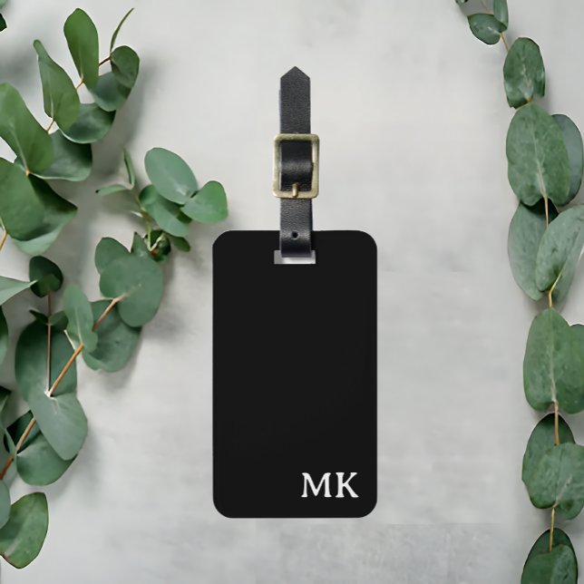 Étiquette À Bagage Balise de bagage personnalisée, cadeau de femme de (Personalised Black Luggage Tag)