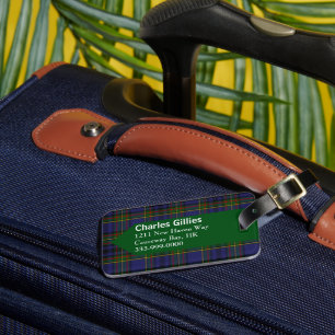 Étiquette À Bagage Balise de bagage personnalisée Clan Gillies Tartan