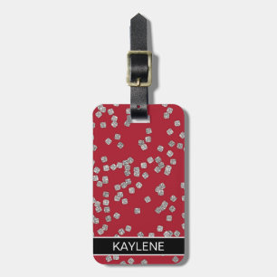 Étiquette À Bagage Balise de bagage personnalisée Confetti en diamant