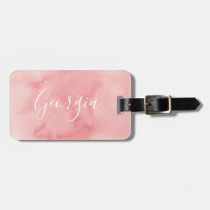 Étiquette À Bagage Balise de bagage personnalisée couleur rose