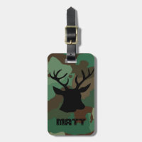Balise de bagage personnalisée de Green Camo & Buc