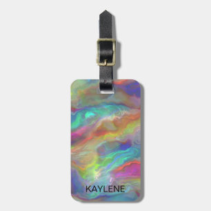 Étiquette À Bagage Balise de bagage personnalisée de l'agate Opal