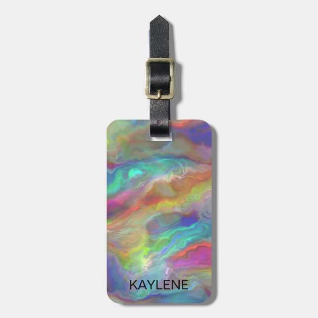 Étiquette À Bagage Balise de bagage personnalisée de l'agate Opal (Devant Vertical)
