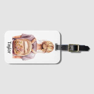 Étiquette À Bagage Balise de bagage personnalisée - Femme blonde