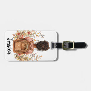 Étiquette À Bagage Balise de bagage personnalisée - Femme noire