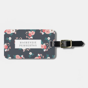 Étiquette À Bagage Balise de bagage personnalisée florale sophistiqué