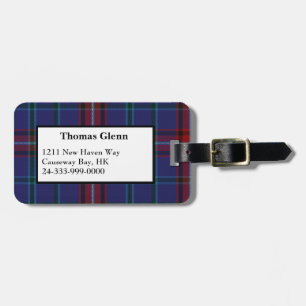 Étiquette À Bagage Balise de bagage personnalisée Glenn Tartan Plaid