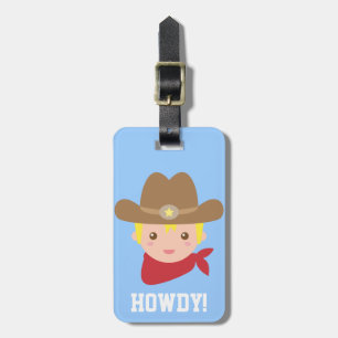 Étiquette À Bagage Balise de bagage personnalisée Howdy Cute Cowboy B