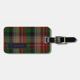 Étiquette À Bagage Balise de bagage personnalisée JOHNSON Tartan Mens