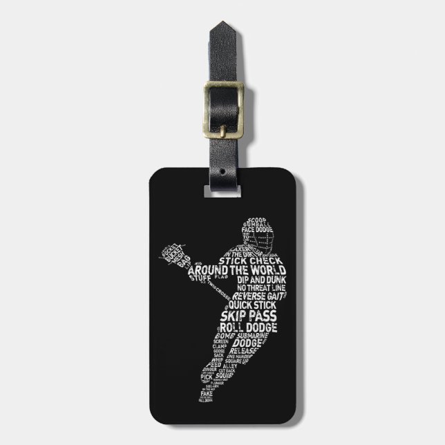 Étiquette À Bagage Balise de bagage personnalisée Lacrosse Player Wor (Devant Vertical)