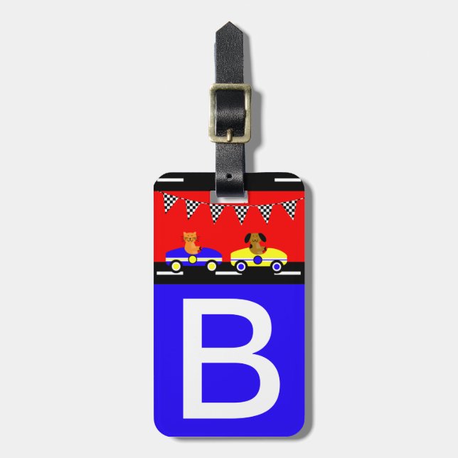 Étiquette À Bagage Balise de bagage personnalisée pour enfant Animaux (Devant Vertical)