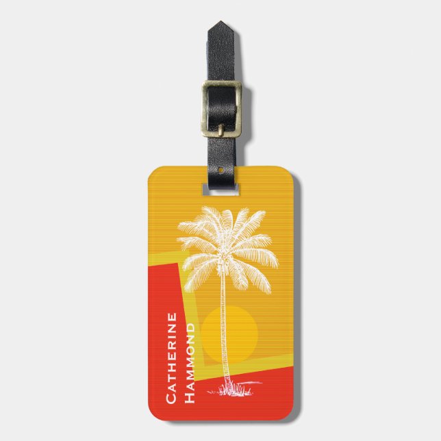 Étiquette À Bagage Balise de bagage personnalisée pour palmier tropic (Devant Vertical)