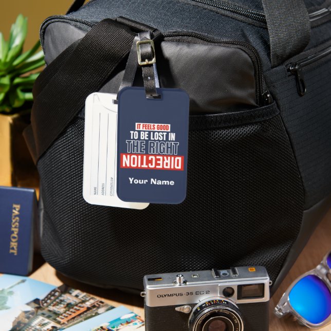 Étiquette À Bagage Balise de bagage personnalisée pour routards (Recto & Verso)