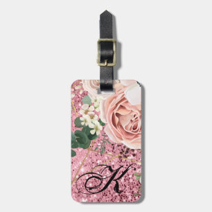 Étiquette À Bagage Balise de bagage personnalisée Rose de jardin géom