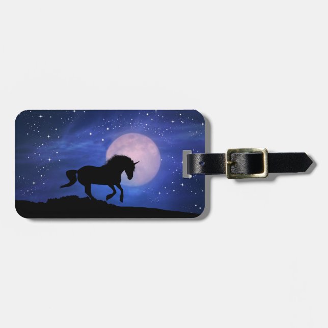 Étiquette À Bagage Balise de bagage personnalisée Unicorn (Devant horizontal)