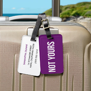 Étiquette À Bagage Balise de bagage personnalisée   Violet