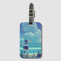Balise de bagage personnalisée Whimsical Art japon