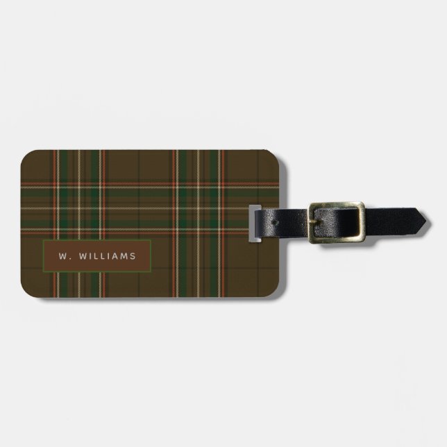 Étiquette À Bagage Balise de bagage personnalisée WILLIAMS Tartan Men (Devant horizontal)