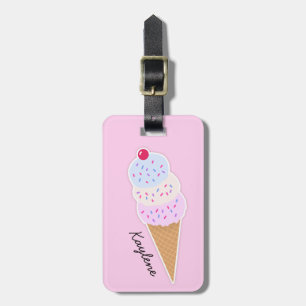 Étiquette À Bagage Balise de bagage personnalisée Yummy Icecream Cone