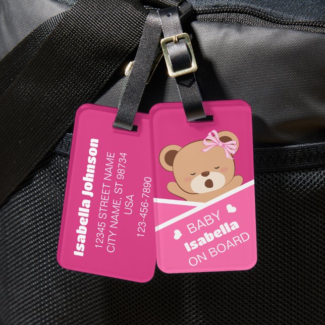 Étiquette À Bagage Balise de bagage pour bébé Sleepy personnalisé (Créateur téléchargé)