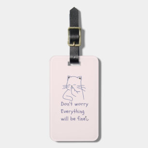 Étiquette À Bagage Balise de bagage pour chat rose et souriant