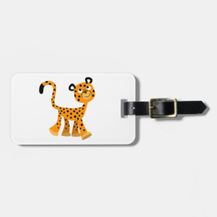 Étiquette À Bagage Balise de bagage pour Cheetah Cartoon Insouciant