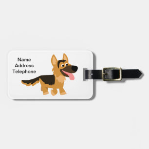 Étiquette À Bagage Balise de bagage pour chien berger allemand mignon