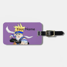Balise de bagage pour garçon Manga, personnalisabl