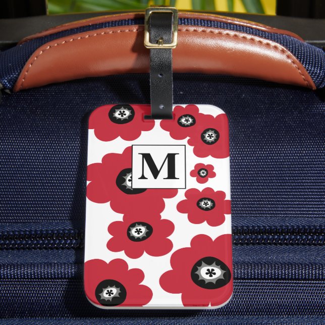 Étiquette À Bagage Balise de bagage pour monogramme floral tendance (Insitu Rectoal 2)