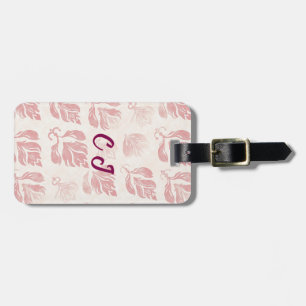 Étiquette À Bagage Balise de bagage pour Motif rose vif féminin