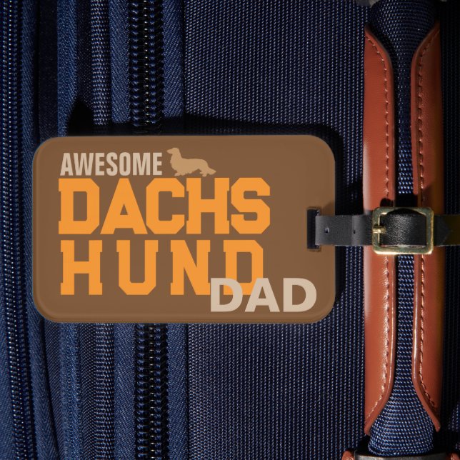 Étiquette À Bagage Balise de bagage pour papa Dachshund cheveux longs (Insitu Rectoal 4)