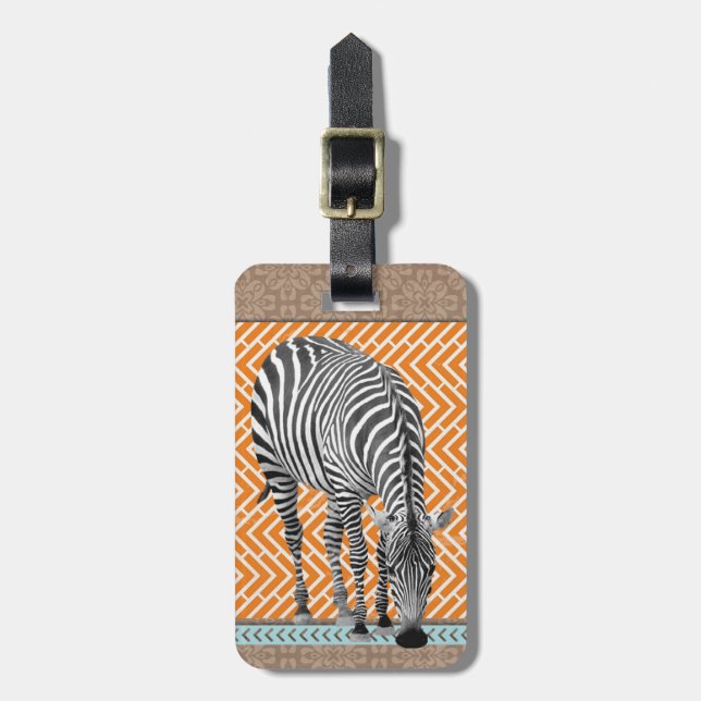 Étiquette À Bagage Balise de bagage pour tribu Zebra Africa (Devant Vertical)