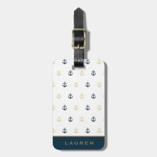 Étiquette À Bagage Balise de bagage Preppy Nautical ⎢ Monogramme