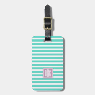 Étiquette À Bagage Balise de bagage Preppy Pastel Triple Monogram