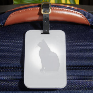 Étiquette À Bagage Balise de bagage Silhouette Chat élégant