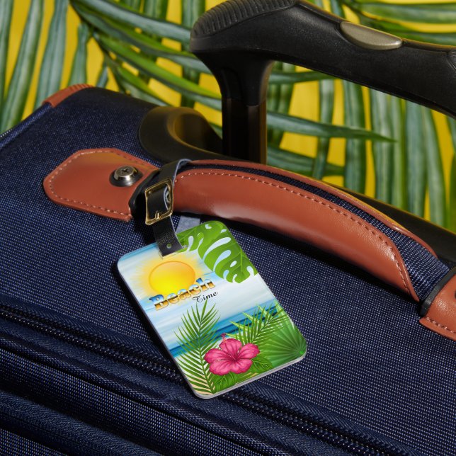 Étiquette À Bagage Balise de bagage Sunrise Tropical Beach Design (Insitu Rectoal 1)