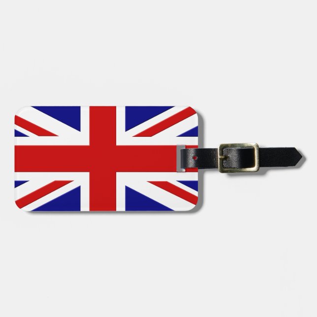 Étiquette À Bagage Balise de bagage UK (ajoutez vos coordonnées) (Devant horizontal)