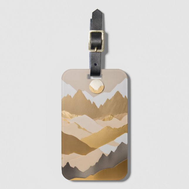 Étiquette À Bagage Balise de bagage universel Gold Mountain Design (Devant Vertical)