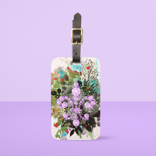 Étiquette À Bagage Balise de bagage violet Fleur de Lys