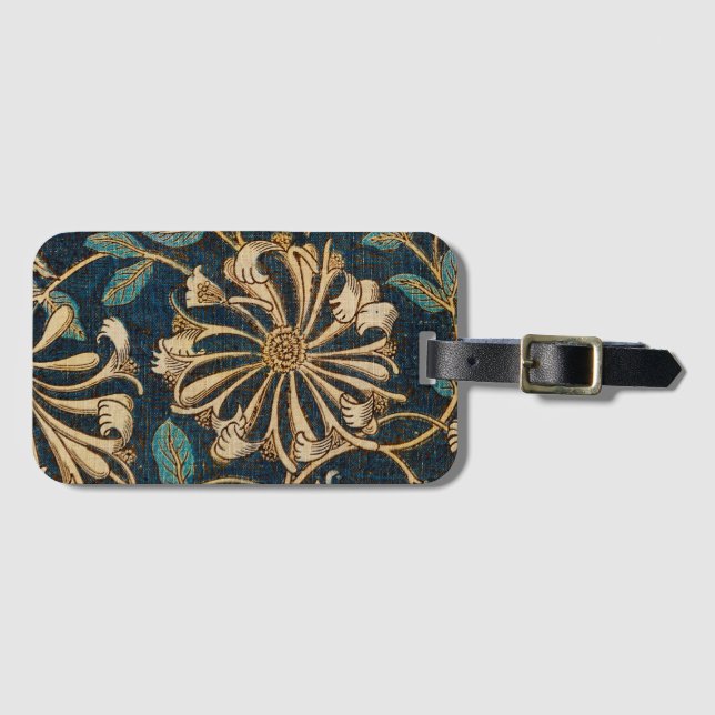 Étiquette À Bagage Balise de bagage William Morris avec carte d'adres (Devant Horizontal)