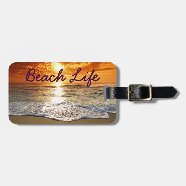 Étiquette À Bagage Balise de bagages Beach Life (Devant horizontal)