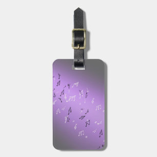 Étiquette À Bagage Balise de bagages de lune violette Notes musicales