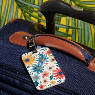 Étiquette À Bagage Balise de bagages Fleurs de ressort d'aquarelle