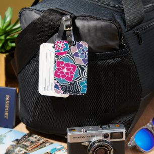 Étiquette À Bagage Balise de bagages Fleurs funky