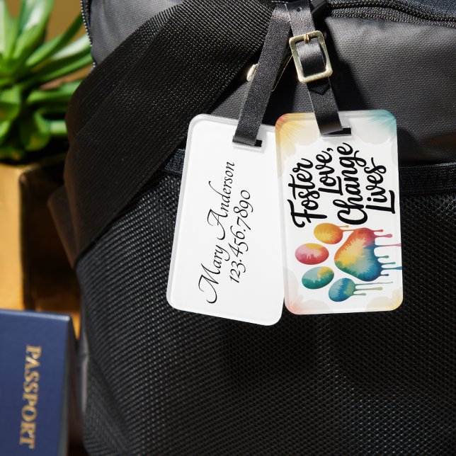 Étiquette À Bagage Balise de bagages Foster Love - Offre de volontari (Personalized Foster Animal Supporter luggage tag)