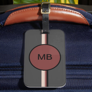 Étiquette À Bagage Balise de bagages monogramme élégant