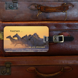 Étiquette À Bagage Balise de bagages Ocean Sunset Horses Wild Horses