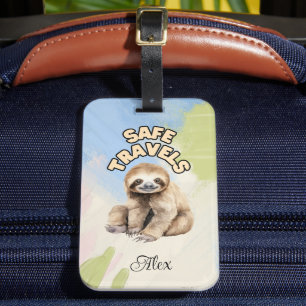 ÉTIQUETTE À BAGAGE BALISE DE BAGAGES PERSONNALISÉE (SLOTH)