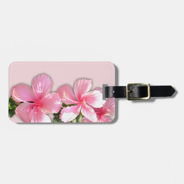 Étiquette À Bagage Balise de bagages pour les fleurs d'Hibiscus d'Haw (Devant horizontal)