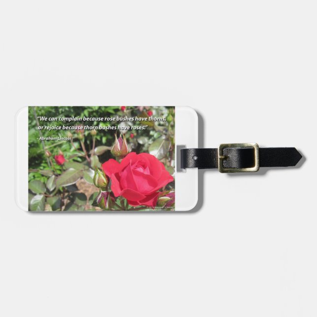 Étiquette À Bagage Balise de bagages Red Rose personnalisable - Grati (Devant horizontal)
